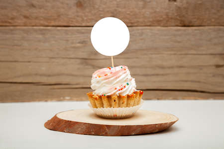 Topper Mockup Display, Styled Round Label Cupcake Mockup for your Designの写真素材