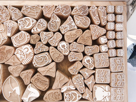 Russian folk crafts - stamps for creating a pattern on fabric - patterned wood stamps