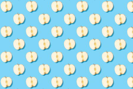 Creative summer pattern with apple slices - fruity pattern for your designの写真素材