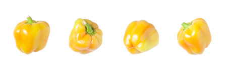 Bell pepper - sweet peppers isolated on white background for your design - views from different sidesの写真素材