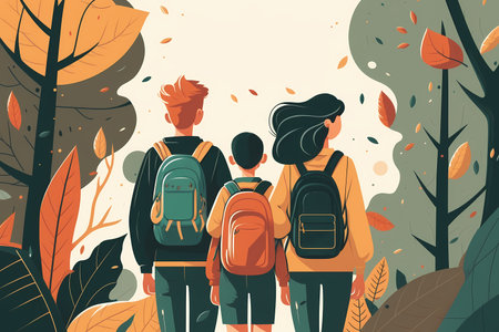 Back to school. Children go to school. Generative AI.の素材