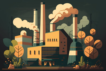Power plant. Energy production concept.の素材