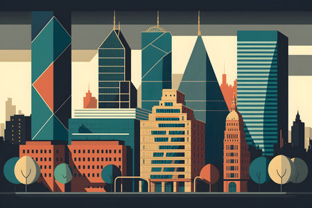 The business center of a large modern cityの素材