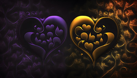 Two hearts - abstract background for Valentine's Dayの素材