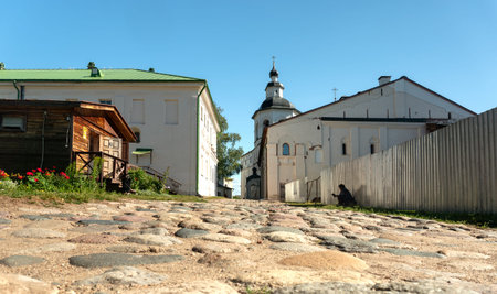 Historic Orthodox churches of Kirillo-Belozersky Monastery, medieval architecture, Russia, cultural...