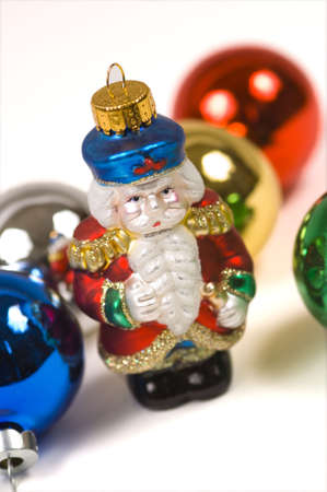 Christmas Ornaments  with small crystal santa clausの写真素材