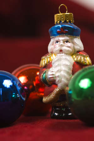 Christmas Ornaments  with small crystal santa clausの写真素材