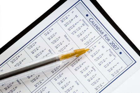 Calendar for 2007 on white backgroundの写真素材