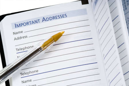 Little Black address book with penの写真素材