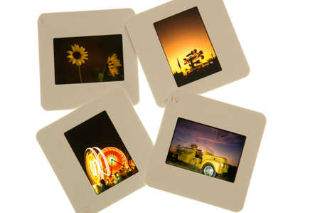 Color slides on light tableの写真素材