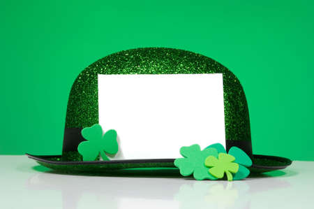 Blank notecard with St. Patricks day decorationsの写真素材