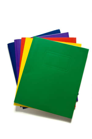 Stack of school folders in several colorsの写真素材