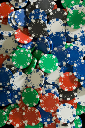 Poker Chips background in all denominations