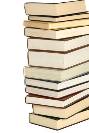 Stack of school books on white backgroundの写真素材