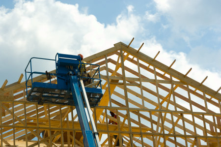 Men working on a building in the constructoin industry