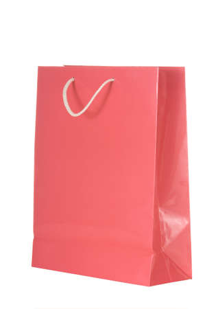 bright colored shopping bag on white backgroundの写真素材