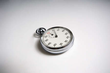 Vintage, antique stopwatch with copy space, crystal is scratched making the numbers appear a little softの写真素材