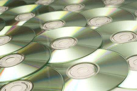 a stack of several compact disk for a technology background etc.