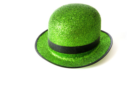 St. Patricks day hat on a white background with copy space