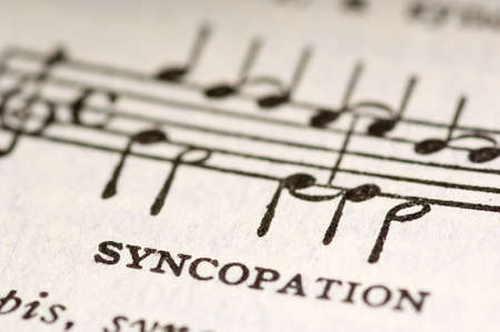 the musical term syncopation with an illustration の写真素材