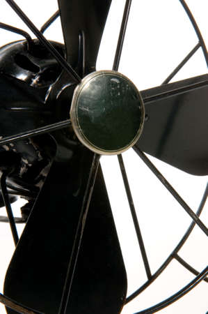 Antique fan on white backgroundの写真素材