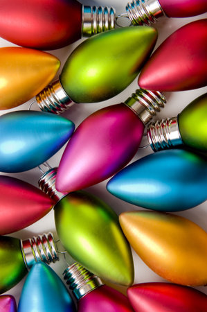 Christmas Decoration, balls or baubles forming a colorful background
