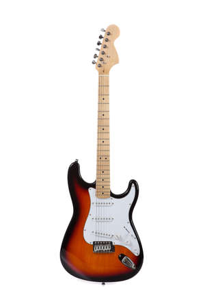 An electric guitar on white - stratocaster copyの写真素材
