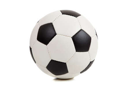 Soccer ball or football on white backgroundの写真素材