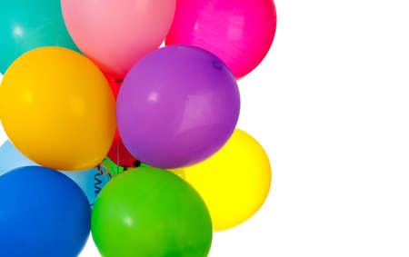 A group of Party balloons on white background with copy spaceの写真素材