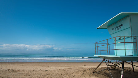 Lifeguard hut at beach in southern California