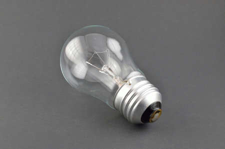 clear light bulb on black backgroundの写真素材