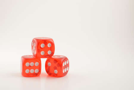 Three red diceの写真素材