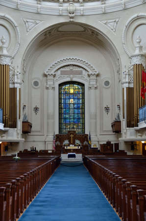 Inside the chapel at the U S  Naval Academyのeditorial素材