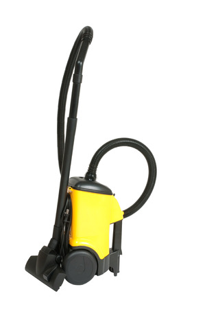 Vacuum cleaner body yellow isolated on white backgroundの写真素材