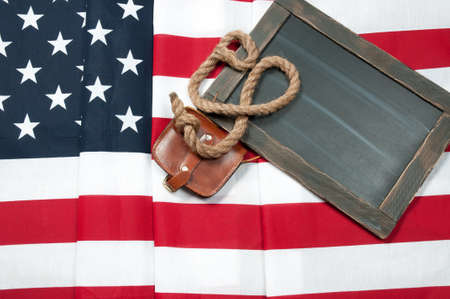 USA flag. American flag. American flag on wooden backgroundの写真素材
