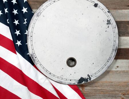 USA flag. American flag. American flag on wooden backgroundの写真素材