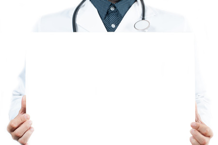 Medicine Concept. Doctor holding white boardの写真素材