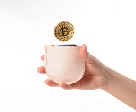 Cryptocurrency golden bitcoin. Electronic virtual money for web banking and international network...