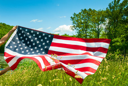 American flag. United States celebrate Independence Day.  4th of July.