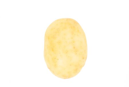 Fresh potato. Raw potatoes on white backgroundの写真素材