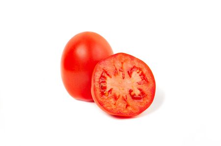 Fresh tomato on white background. Dietingの写真素材