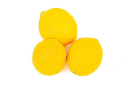 Fresh lemons on white background. Dietingの写真素材