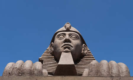 A Sfinx seen in northern Italy against a perfectly clear blue skyの写真素材