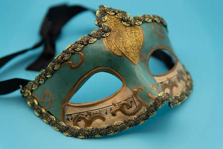 Venetian Mask Isolated on Blueの写真素材