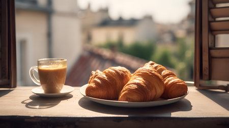 French breakfast, or "petit dÃ©jeuner" as it is known in France, is a delightful culinary tradition that reflects the French appreciation for good food and leisurely mornings.の素材