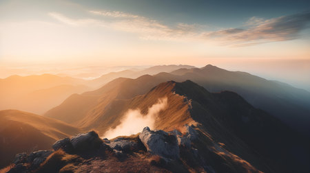 Sunset View from the Top of a Mountainの素材