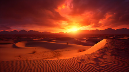 Fiery Sunset in the Desertの素材
