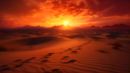 Fiery Sunset in the Desertの素材