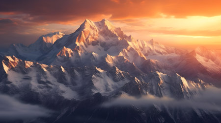Sunset over the mountainsの素材