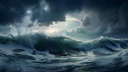Panoramic View of a Stormy Seaの素材